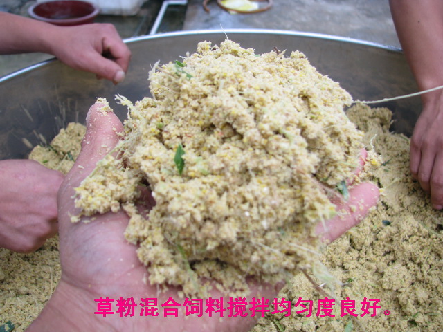 小型草料飼料攪拌機(jī)攪拌完成飼料--河北東圣吊索具制造有限公司